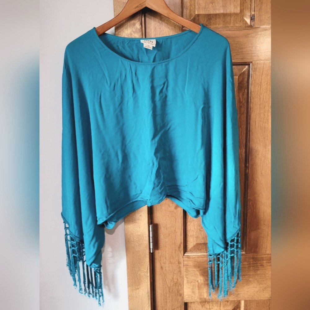 Ariat Turquoise Fringe Top